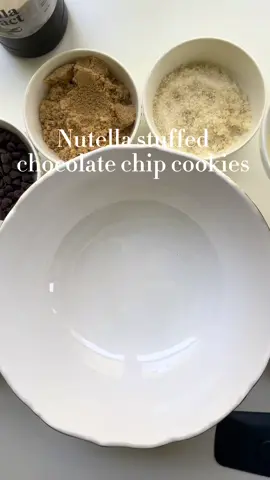 Yes i reposted this im bored The Best Chewy Chocolate Chip Cookies Servings: 12   INGREDIENTS ½ cup sugar ¾ cup brown sugar, packed 1 teaspoon salt 2 teaspoons cornstarch  ½ cup butter, melted 1 egg 1 teaspoon vanilla extract 1¼ cups all-purpose flour ½ teaspoon baking soda 1/2 cup chocolate chips semi-sweet or dark chocolate  1 tbs Nutella for stuffing each cookie#baketok #easy #EasyRecipe #EasyRecipes #baking #food #desserts #cooking #culinary #fudgybrownies #brownies #fyp #viral #chocolatechipcookierecipe #cookie #chocolate #chcoolatechipcookierecipe #recipes #foodrecipe #yummy #cookiesrecipe #FoodTok #baketok #bakjng #perfectchocolatechipcookie #crumblecookie @Nestle Toll House 