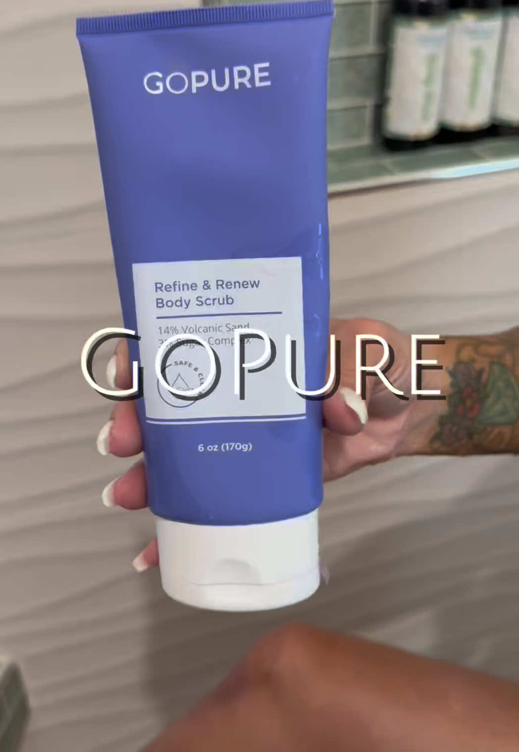 This is your secret weapon for the smoothest, most radiant skin of your life. 🤫 Introducing the Gopure Refine & Renew Body Scrub! This isn't just a scrub; it's a total skin reset. The beautiful, shimmering purple texture looks as good as it feels! ✨ Why you’ll be obsessed:  * Dual Exfoliation: It's a superstar blend of both chemical and physical exfoliants.    * 12% AHA/BHA: These powerhouses gently dissolve dead skin cells, helping to reduce KP (keratosis pilaris), bumps, and uneven texture.    * Sugar Complex: The ultra-fine sugar particles provide a gentle physical exfoliation, sloughing away roughness and revealing fresh, soft skin underneath.  * Refines & Renews: It works to refine your skin’s texture, leaving it feeling incredibly smooth and looking renewed and radiant.  * Silky Smooth Finish: After rinsing, your skin won’t feel stripped or dry. Instead, it feels soft, supple, and perfectly prepped for moisturizer.  * Visible Results: Use it a few times a week and watch as your skin transforms. You'll love the glow! Your shower routine is about to get a major upgrade. 🧖‍♀️💖 #Gopure #BodyScrub #BodyCare #Exfoliation #AHA