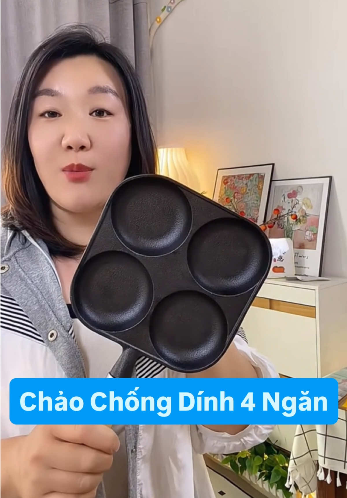 Chảo 4 Ngăn Chống Dính Tay Cầm Gỗ – Chiên Trứng, Làm Bánh, Dùng Mọi Loại Bếp #chaochienran #chaorantrung #chao4ngan #dungcunhabep #chaochongdinh 