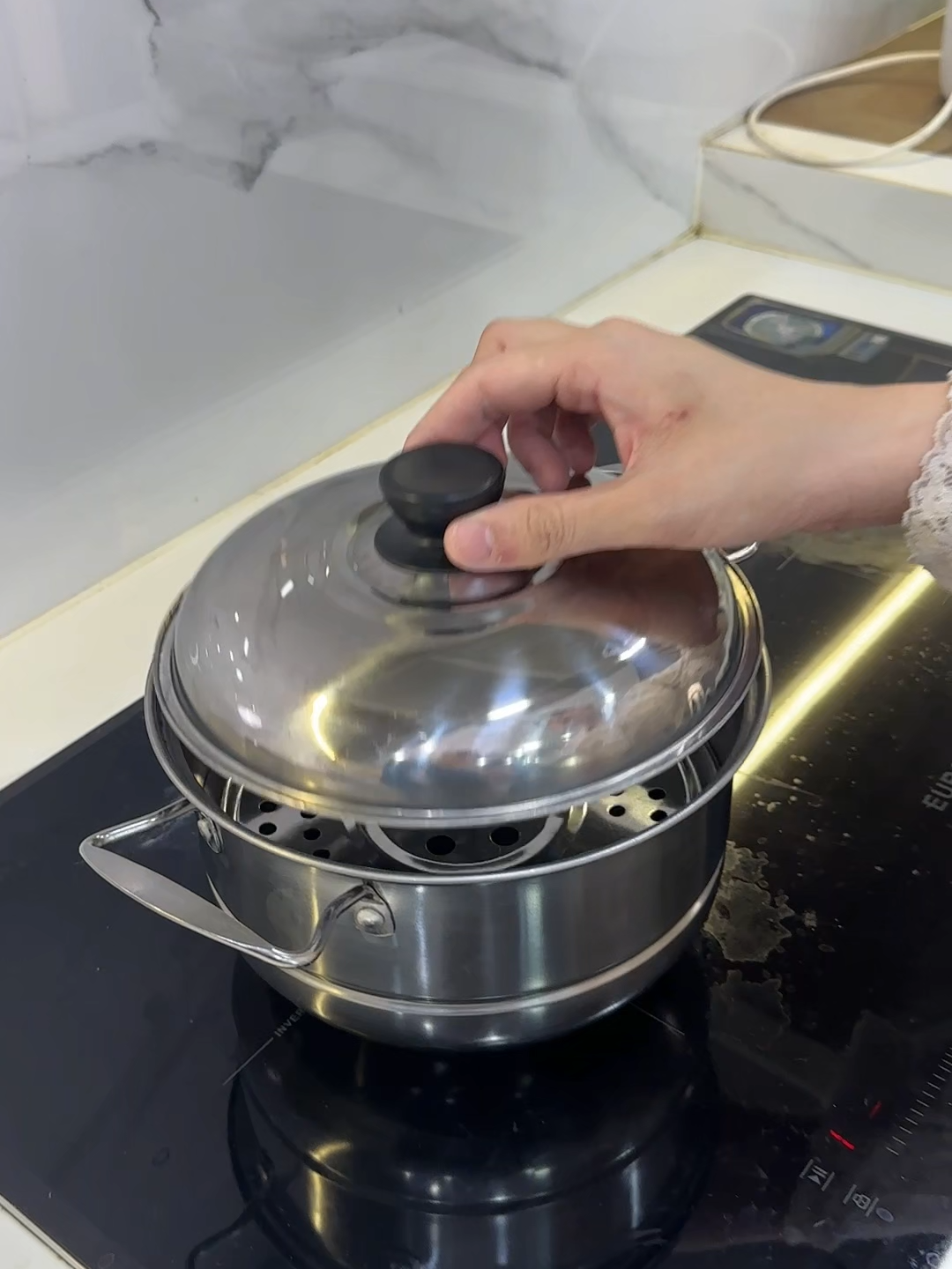 Nồi Hấp Inox 21cm Nhỏ Gọn Phù Hợp Cho 2-3 Người Ăn #nhacuadoisong #giadungtienich #leloanlona