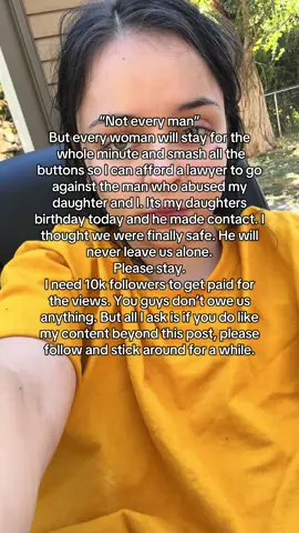 I normally post more lighthearted content and don’t go into things like this, but this is my reality behind the screens. I’ve been terrified of this man for 6 years. My daughter dosent deserve to every have to live in fear. I’m doing everything I can to protect her and keep him away, but it’s just us. Please help us fight this fight. If you have any advice please share. If you do follow and support I promise to continue showing up as a creator and provide better and better content as I grow.  #fyp #domesticabuseawareness #stay #dvsurvivor #dv 
