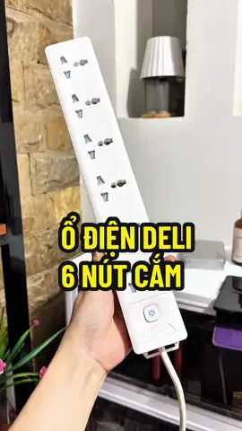 Mẫu ổ điện Deli dáng dài , nhựa ABS chống cháy. #odiendeli 