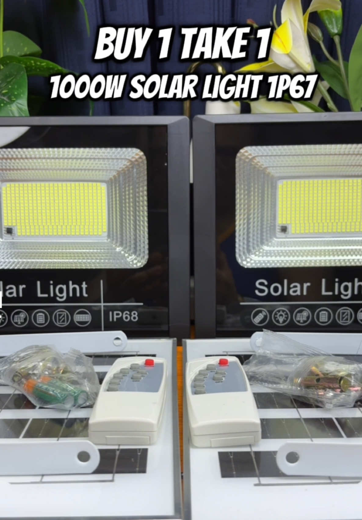 BUY 1 TAKE 1 REAL WATTS, 24H SHIPPING, MANILA SOLAR FLOOD LIGHT 1000W OUTDOOR WATERPROOF 1P67 SOLAR LIGHTS LED ORIGINAL 606 LED 180000MAH LAMP ROOM#solarlight #buy1take1solarlight #solarfloodlight #1000wsolarlight 