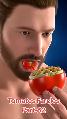 A man eats French Tomates Farcies (Stuffed Tomatoes) #tomates #frenchfood #digestivesystem #humanbody #digestiveissues 