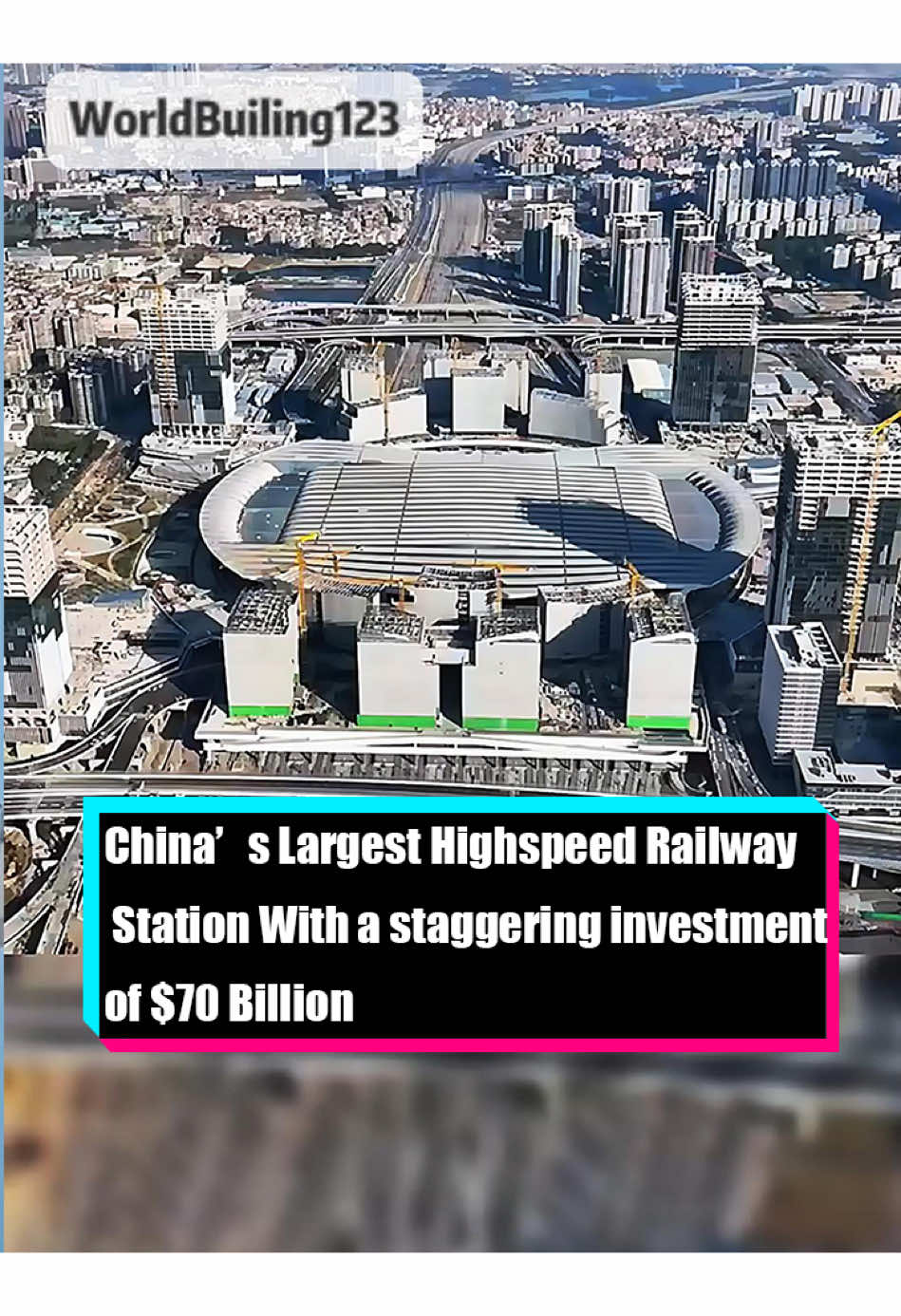 China’s Largest Highspeed Railway Station with a staggering investment of $70 billion.#tik_tok #foryou #fyp #building #construction 