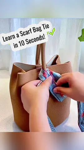 10 Seconds! Learn a Scarf Bag Tie #shorts #fashionhack #scarfstyle #baghack #elegantlook
