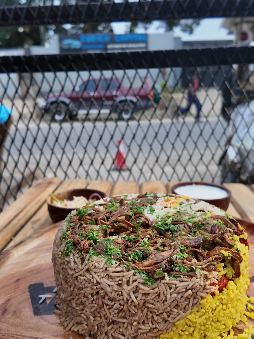 ARABIC RICE (INAPATIKANA KUANZIA SAA 6 MCHANA) Hii Sasa ndo funga kazi, wale wanaokuja kula jioni na kukuta chakula kinaishia, tumepata package ya kumaliza hilo tatizo, Sasa tunaweletea ARABIC RICE. RATIBA: JUMANNE ,JUMATANO, ALHAMISI,IJUMAA,JUMAMOSI, JUMAPILI KUANZIA SAA 6  MCHANA HADI SAA 4 USIKU,  Hii ni combination ya aina 4 za wali wa kimwambao wa pwani na kiarabu(kunakua na Mandi, Pilau,  Biryani na Wali Maua)...HIZI PACKAGE ZITAKUA ZINAKUA NA EITHER, SEKELA, KUKU NDIMU, KUKU NDIMU MAZIWA, KUKU SHUMA SHUMA, MISHKAKI...kazi inakua kwako mteja wetu kusema unataka ule ARABIC RICE na nini...Packages zake zitakua kama ifuatavyo  1.ARABIC RICE NA SEKELA NUSU = 17,000 (mtu 1) 2.ARABIC RICE NA KUKU NDIMU NUSU = 17,000 (mtu 1) 3.ARABIC RICE NA KUKU NDIMU MAZIWA NUSU= 17,000 (mtu 1) 4.ARABIC RICE NA KUKU SHUMASHUMA NUSU= 17,000 (mtu 1) 5.ARABIC RICE NA MISHKAKI MITANO(NUNDU 2, FILLET 3) = 17,000 (mtu 1) 6.ARABIC RICE MIXER YA MISHKAKI 3 NA KUKU NUSU = 23,000 (watu 2) 7.ATABIC RICE KUKU MZIMA =25,000 (watu 2) 8.ARABIC RICE NA KUKU MZIMA NA MISHAKI 3 = 30,000 ( watu 2) 9.ARABIC RICE NA KUKU MZIMA NA NUSU = 35,000 (watu 3) 10.ARABIC RICE NA KUKU MZIMA NA MISHKAKI 6= 35,000 (watu 3) KUWEKA ODA TAFADHALI:- PIGA 0688 151783 au 0658722393 KWA ODA JIONI PIGA 0745117440 KWA DELIVERY PIGA: 0764 689647 TUNAPATIKA KINONDONI BIAFRA, 