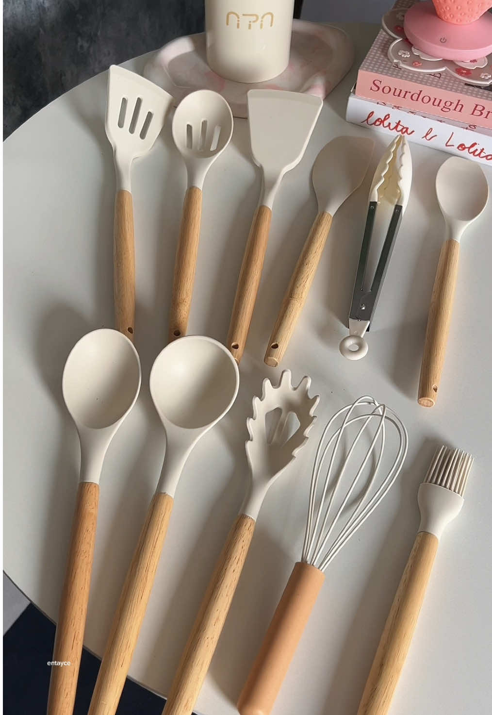 12pcs durable wooden kitchen utensils 🤍🫶🏻✨ #fyp #kitchenutensils #woodenutensils #foryou  Disclaimer: Product information, including prices and deals, may vary or change over time.