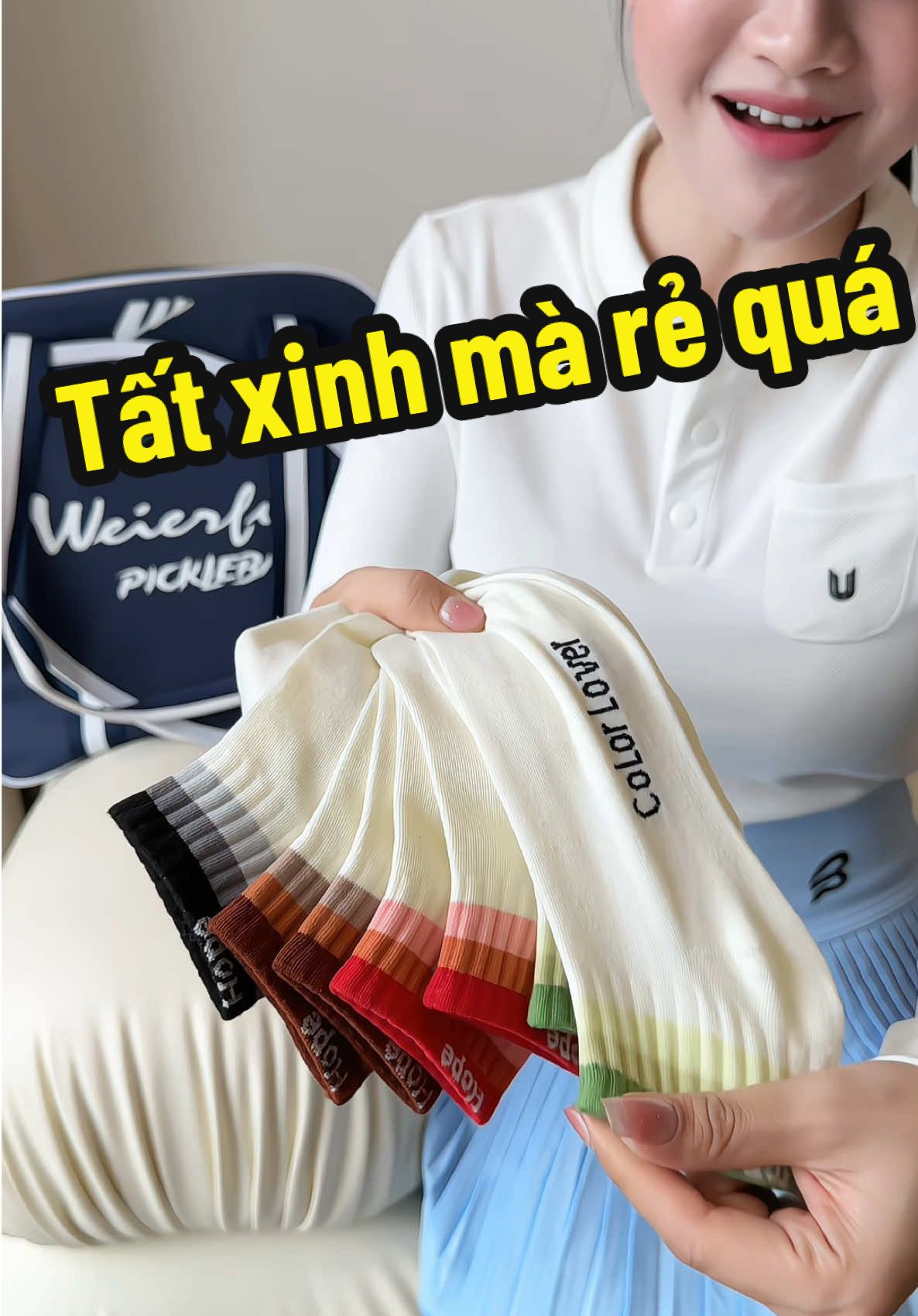 Combo tất cổ thấp phối mầu xinh lắm #tat #phukienthethao #pickleball #xuhuong #dotap 