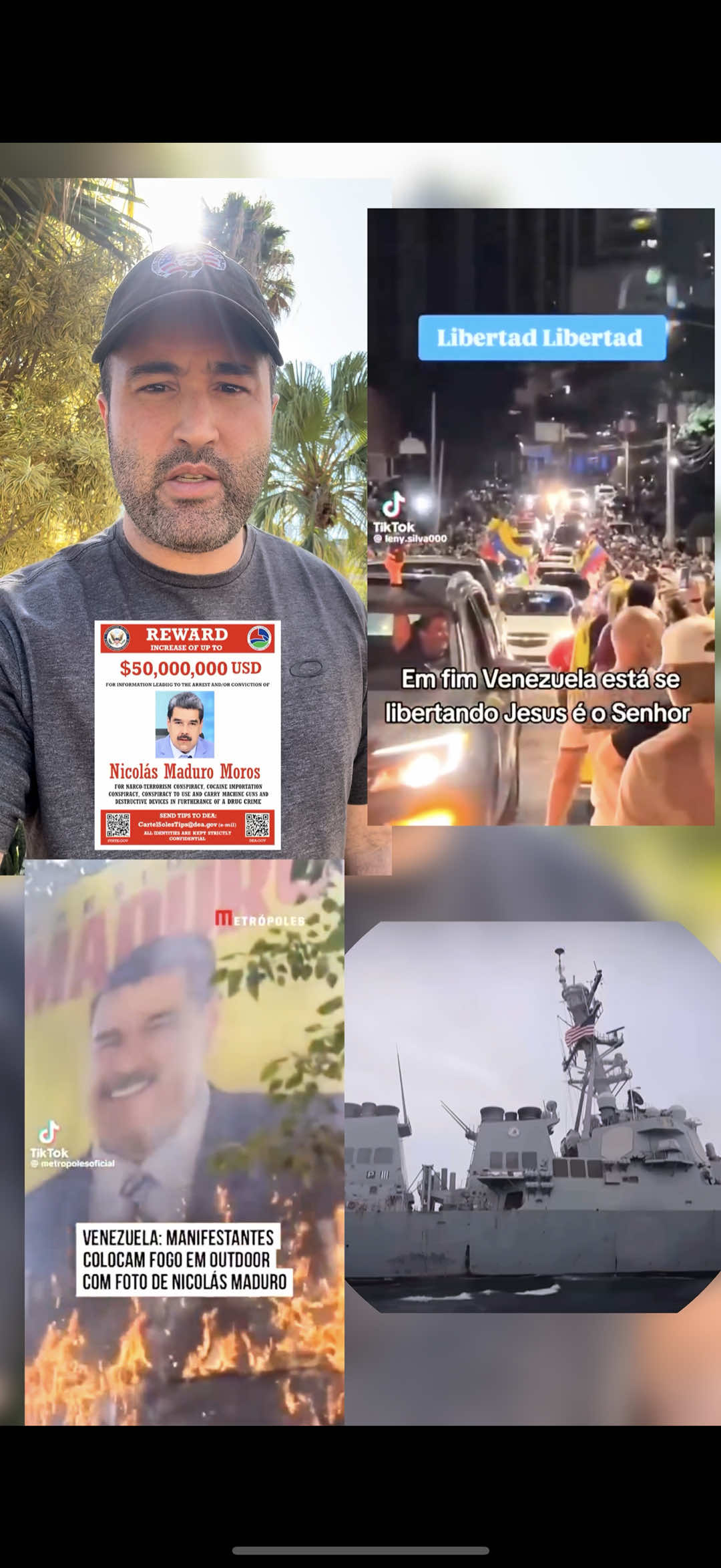 A imprensa estatal venezuelana relatou a transferência de Maduro para um bunker como resposta a uma intensa operação militar dos Estados Unidos. Essa operação envolveu movimentação de drones e aeronaves para bases em Porto Rico, Panamá, Colômbia, Bahamas e Antilhas, o que aumentou a pressão sobre o governo chavista  . 	•	Além disso, os Estados Unidos ampliaram a recompensa pela captura de Maduro de US$ 15 milhões para US$ 50 milhões, intensificando ainda mais a situação  