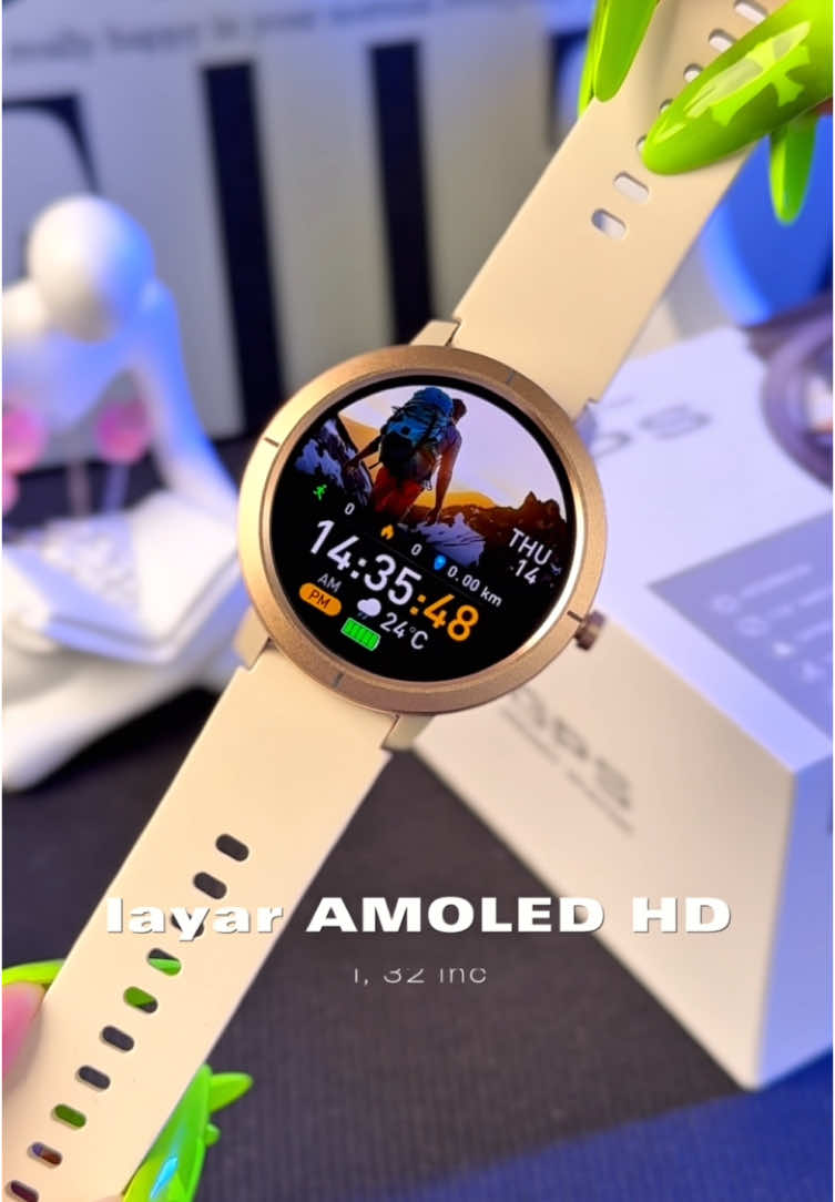 Layar AMOLED HD 1,32 Inci — Jernih & Mewah Banget!#smartwatch #fyp #promoguncang88 #gpsair 