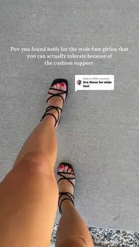 Replying to @JESS YES! I have wide feet- comfy, sexy and affordable!! #laceupheels #heelslover #chunkyheels #womensshoes #blockheels 