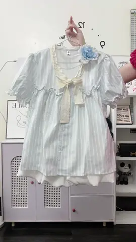 Jenny's House Áo Sơ Mi Sọc Kẻ Thắt Nơ Xinh Xắn 🪼🪼🪼 #meyreview #stylehanquoc #xuhuong 