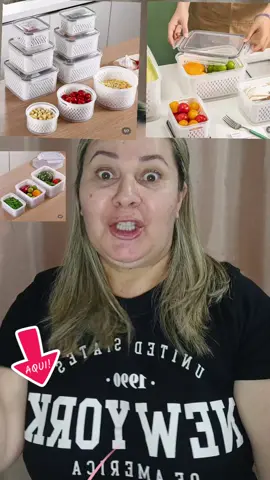 Kit 3 Caixas para Guarda Frutas e Legumes na Geladeira #Aqui #OrganizaçãoNaCozinha #CaixasDeArmazenamento #FrutasELegumesFrescos #GeladeiraOrganizada