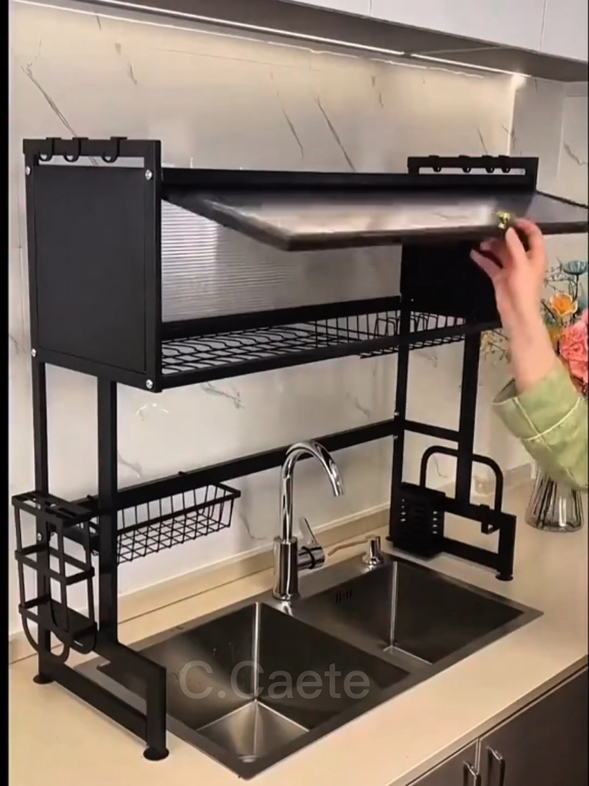 Escorredor de Louças de Pratos Cozinha Organizador Estante com portas #tiktokshop 