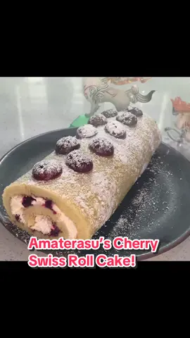 Amaterasu's Cherry Swiss Roll Cake! 🍒🎂 Recipe link: https://drive.google.com/file/d/1hpxf5arQA1InTSN6_CkUAH--YhTljXkJ/view?usp=sharing #videogames #okami #amaterasu #ammy #baking 
