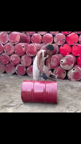 Part 1 Process of Making WheelBarrow from Old OIL DRUMS | Factory Mass Recycling Process #amazing  #making #factory   #fyp 
