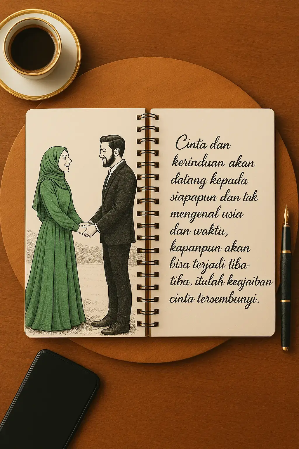 Kalimat tersebut menggambarkan bahwa cinta adalah perasaan universal yang tidak dibatasi oleh umur, status, atau kondisi tertentu. Ia bisa hadir pada remaja, orang dewasa, bahkan lansia; bisa muncul di masa muda ataupun di usia senja. Pesannya adalah: Cinta bersifat tak terduga. Ia bisa datang kapan saja, tanpa kita rencanakan. Kerinduan lahir dari cinta. Begitu hati mulai terikat, rasa rindu otomatis mengikuti, seolah menjadi bukti nyata adanya cinta. Cinta itu ajaib. Disebut keajaiban tersembunyi karena sering kali datang secara diam-diam, lalu tiba-tiba tumbuh kuat tanpa kita sadari. Tidak ada batasan usia maupun waktu. Orang yang sudah tua tetap bisa merasakan getaran cinta, sama seperti anak muda. Secara sederhana, kalimat tersebut ingin menegaskan bahwa cinta adalah anugerah yang misterius, hadir di luar kendali manusia, dan itulah yang membuatnya indah. #quotes #story #fypage 