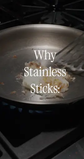Struggling with sticking in stainless? The answer is usually preheating the pan thoroughly. We recommend at least 2 minutes. Perform a bead test by dropping a small amount of warm water into the pan. If it beads up and dances around, your pan is ready to go. Add oil and get cooking. #stainlesssteel #cookingtips #CookingHacks #nonstickpans #nonstick #cheftips #chefhacks #howto