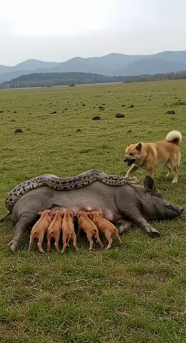 This Dog Risked It All to Save a Family of Pigs -- -- -- #dogsavespig #dogvspython #epicanimalrescue #unexpectedhero #naturedrama