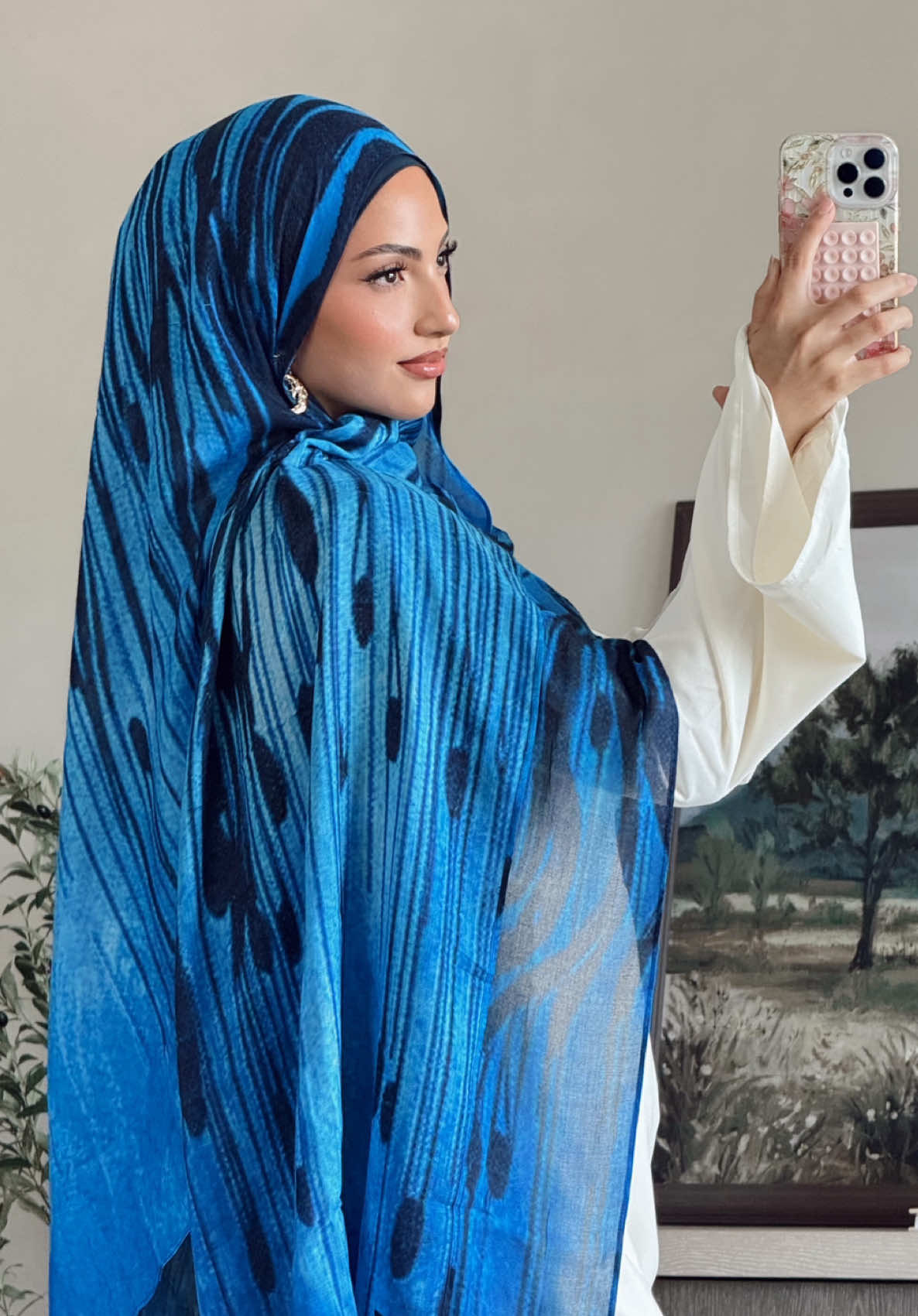 Hijabs from @Alaurs use my discount Lucky10 at checkout ✨ Wearing:  Botanica rosy  Blossom bloom  Serenade marina  Laguna sapphire  Sunset peach  #hijabtutorial #hijabi #hijab 