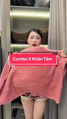Combo 5 Khăn Tắm #cohuyentaphoa #xuhuong 