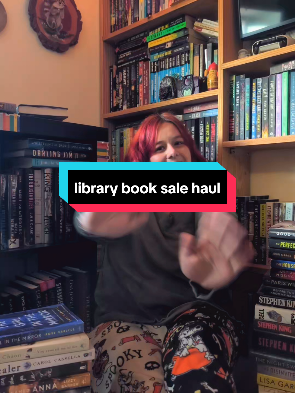 big book haul! every book at my library book sale is only $1! #booksale #bookhaul #BookTok #readersoftiktok #bookgirlies 