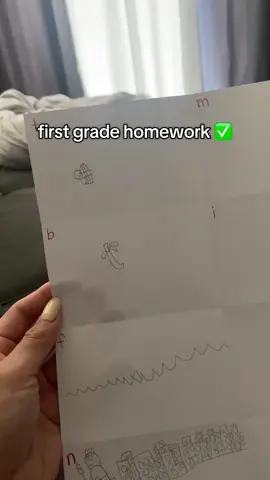 was wondering why he was taking so long on “N” ✅ #firstgrade #stufent #backtoschool #homework #newyork
