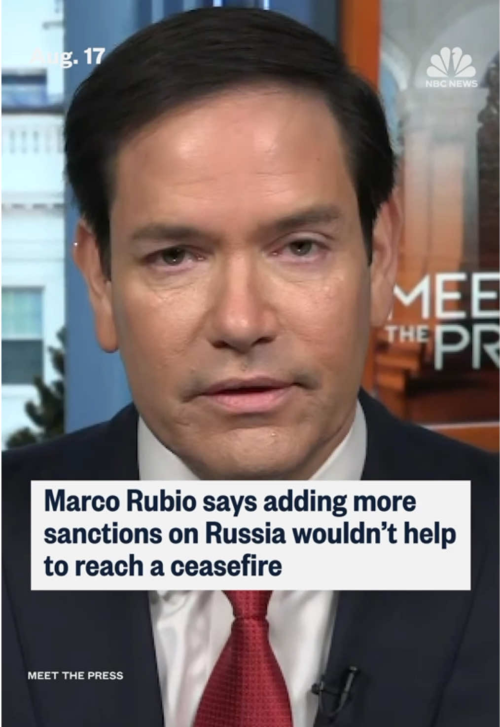 Secretary of State Marco #Rubio says that adding new sanctions on #Russia wouldn’t force them into accepting a ceasefire in #Ukraine, arguing #Russia is “already under very severe sanctions.” #MTP @Meet the Press 