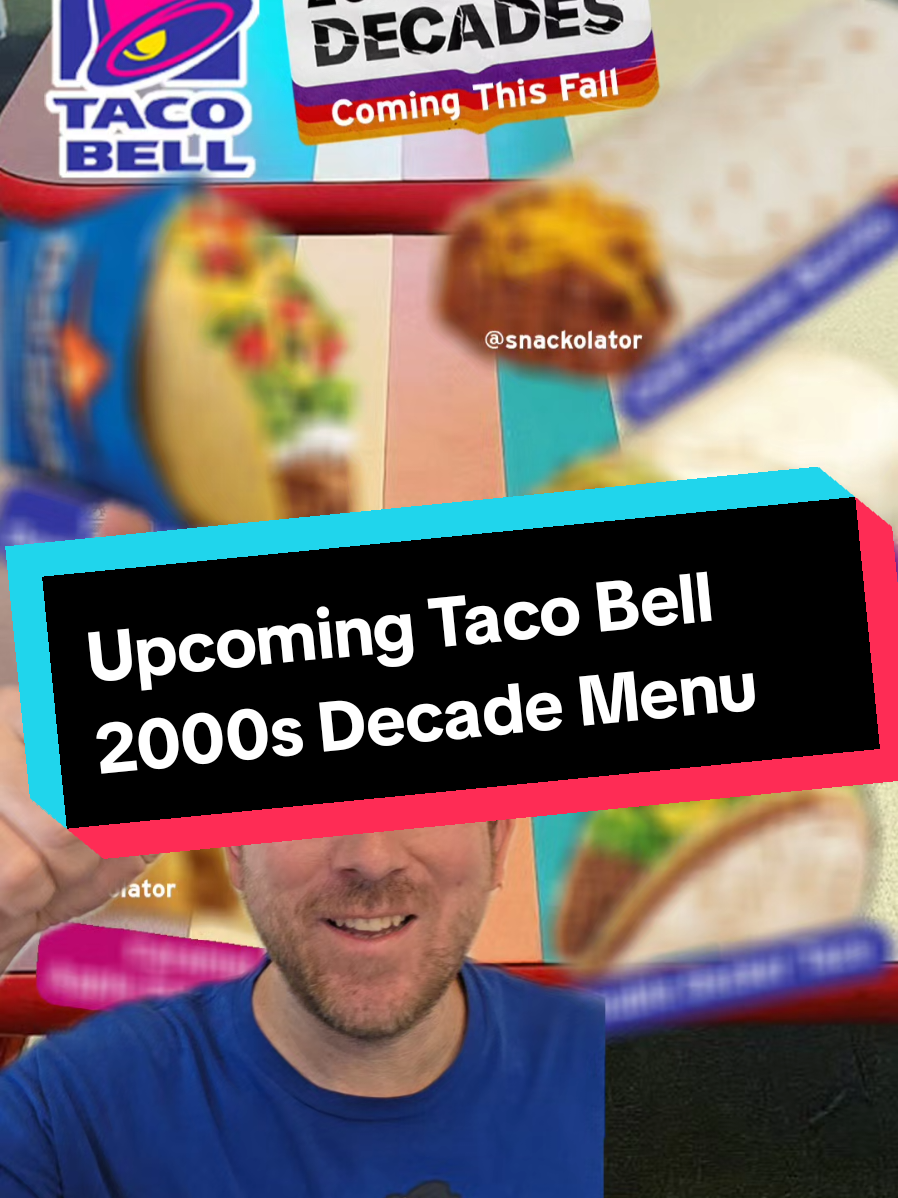 I cannot wait for the COOL RANCH tacos to return! Taco Bell saw McDonald's and KFC bring back a fan request and said screw that - we'll bring back an ENTIRE MENU! Coming this fall is the return of the Decades Menu that debuted last year, but this year the focus will be on the 2000s. This menu was announced at Live Mas Live and could change (they said they were still figuring it out), but here are the items that were revealed at Live Mas Live: -Cool Ranch Doritos Locos Tacos -Caramel Apple Empanadas -Chili Cheese Burrito -7-Layer Burrito -Double Decker Taco Last year the Decades Menu dropped in October so be on the lookout this fall. I'll update once Taco Bell gives official details since this menu could change as per the Live Mas Live reveal. Which of these items are you excited to get again? I'm all about the Cool Ranch DLT and the Caramel Apple Empanadas! #tacobell #fastfood #FoodLover #fastfoodlife #tacos 