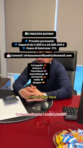 Qualunque siano le tue esigenze, abbiamo la soluzione perfetta! Un piano su misura e un consulente dedicato: da noi troverai tutto questo!  📩 Contatti: vivianemourlhon64@hotmail.com #prestito #rate #finanziamento #italia #germania 