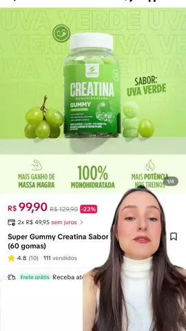 Essa vai pra quem AMA uma creatina deliciosa! 👉🏻 Clique agora no carrinho laranja pra não perder esse cupom, somente dentro do TikTok Shop #tiktokshopchegou #creatina #desincha #gummy #supergummy 