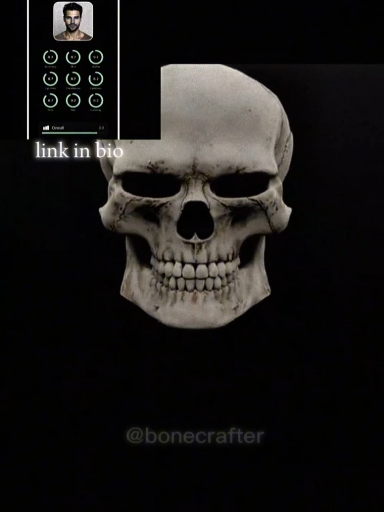 Get your face analysis on Facemetrics @Facemetrics skull from @NotOveryet   #bone #skull #morph #dnr #mogger 