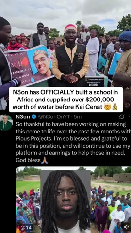N3on has OFFICIALLY built a school in Africa and supplied over $200,000 worth of water before Kai Cenat 🤯💰 #kaicenat #n3on 