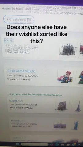 Having it sorted helps me keep track of all the sets I want : )  #fyp #lego #legotiktok #legotiktoker #follow 