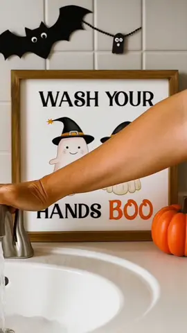 Wash your hands booooo😂😂 Halloween Bathroom Door Decor❤️