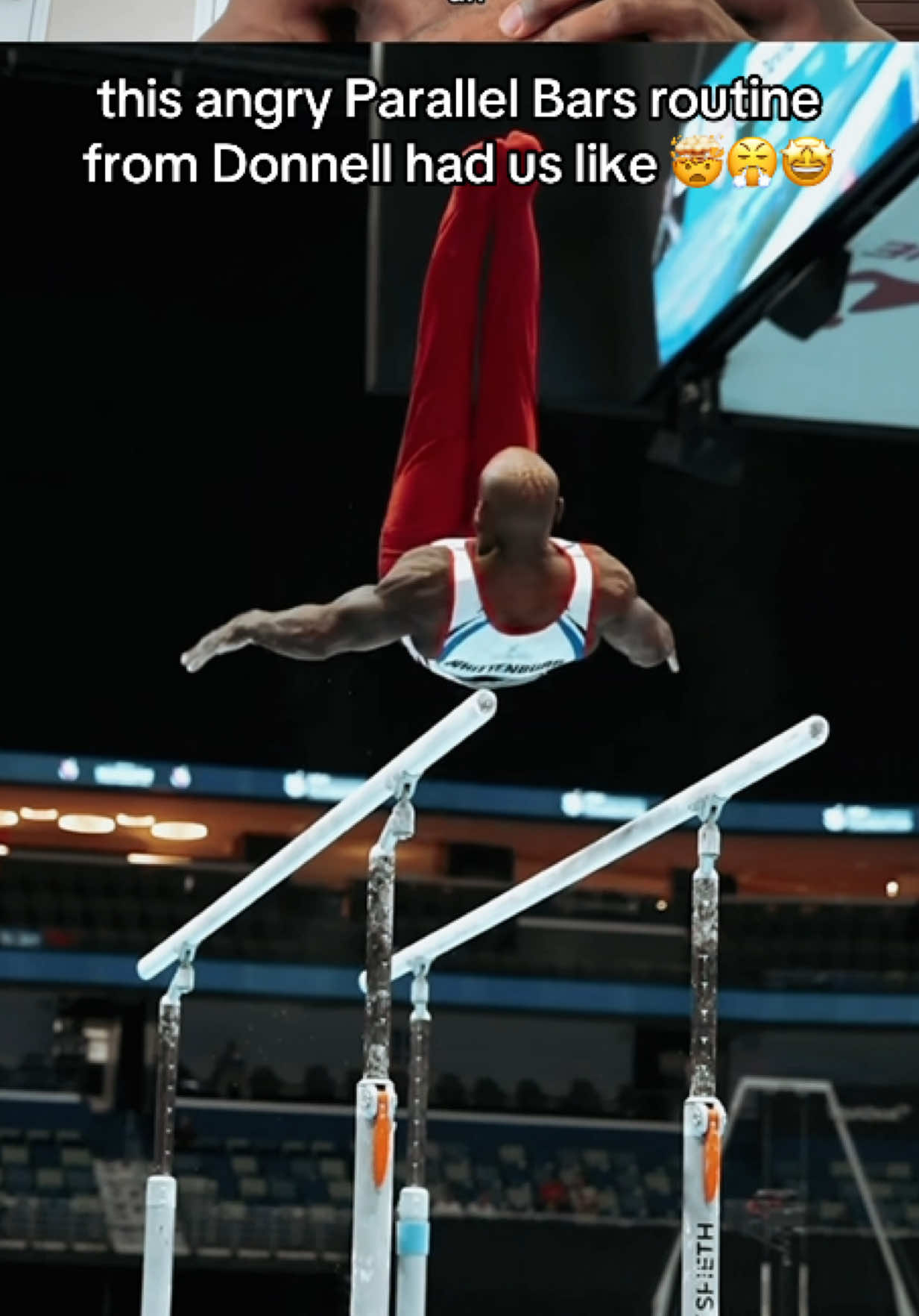 after a fall on his rings dismount, @DonWitDaSauce ABSOLUTELY LOCKED IN for pbars & high bar! #xfinitychamps #usag #fyp #usagym #usagymnastics 