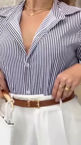 Camisa Listrada Social Manga Longa