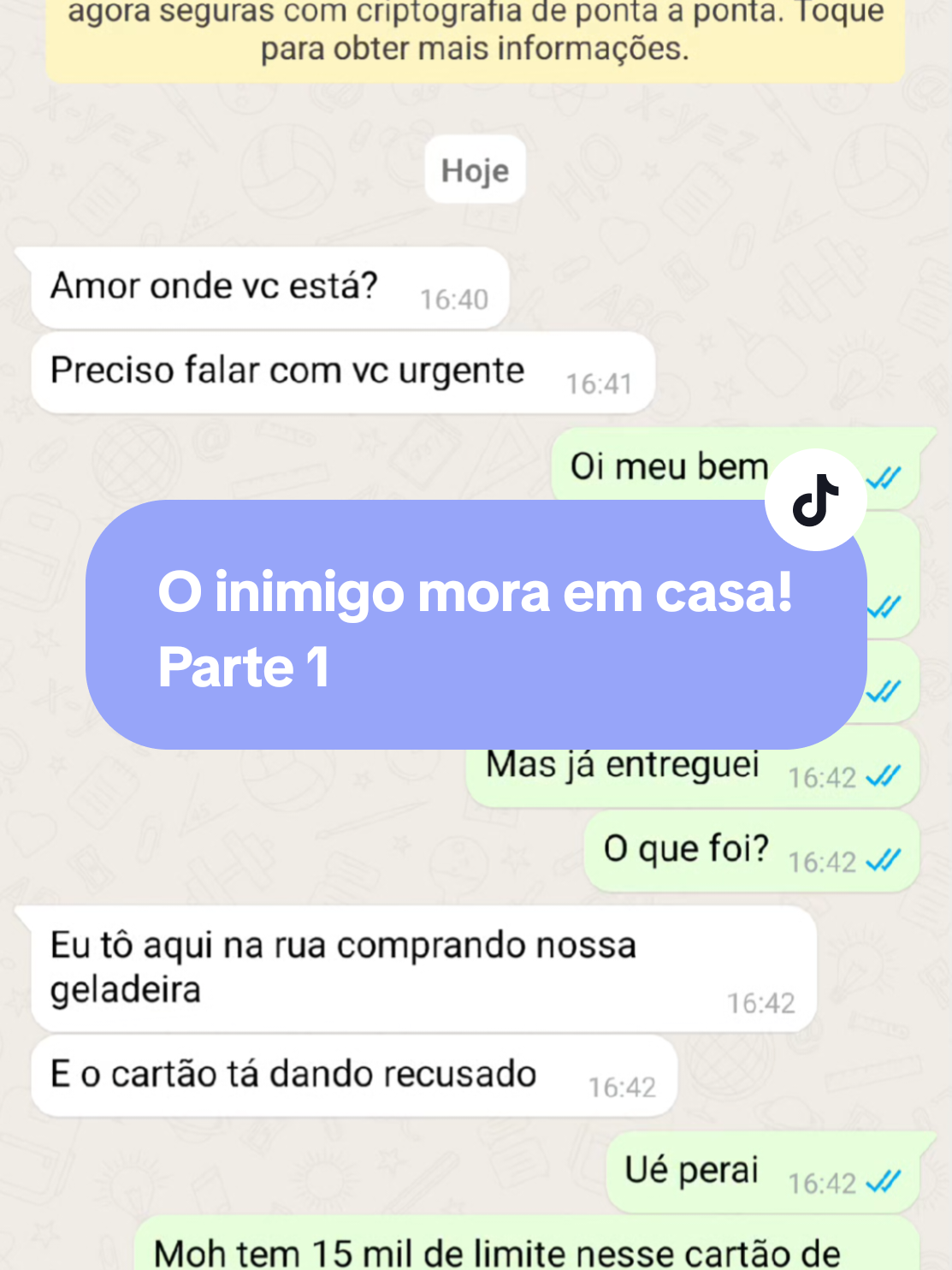 O inimigo mora em casa! Parte 1 #treta #conversasdewhats #novelinhastiktok #viral #fofoca 