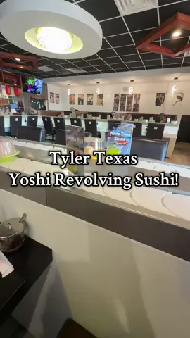 This was such a fun experience and we will 100% be back!! #tylertexas #tyler #revolvingsushi #yoshisushi #sushi 