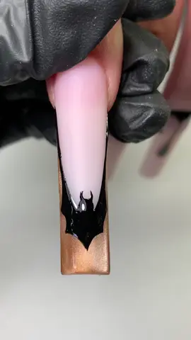 How to: easy Bat 🦇 Frenchie tutorial with Moonlight Cateyes @honeysnailsecret  Honey’s Nail Supply                   2200 Norcross Pwk #245, Norcross GA 30071  #nails #naildesigns #nailtutorial #nailart           
