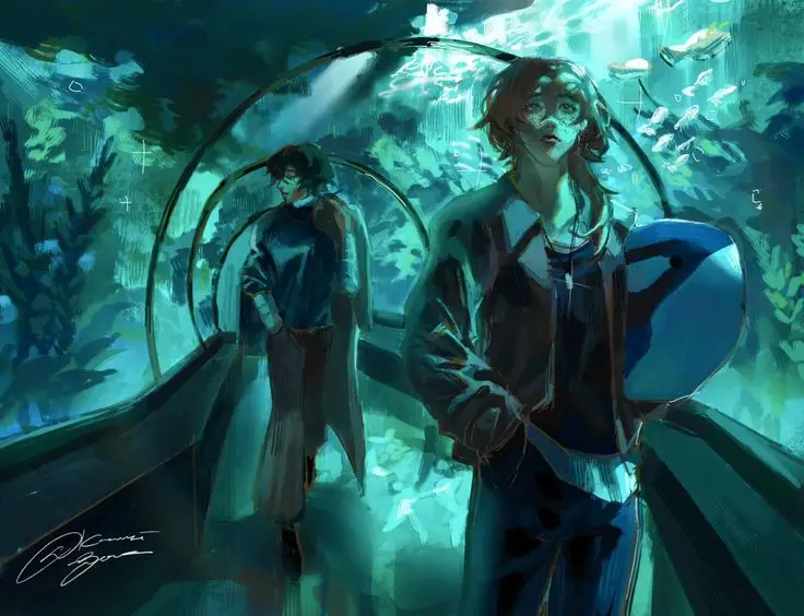 ☆CREDITS PLEASE LOOK☆‼️‼️‼️ :kazukiBooo on twt i love this , the colors , the way of style, had to share it first one is like a normal highschool college skk and the other is obviously 16 skk soukokushipper4life  #bungoustraydogs #dazaiosamuandchuuyanakahara #soukoku #bsdfanart #fyp 