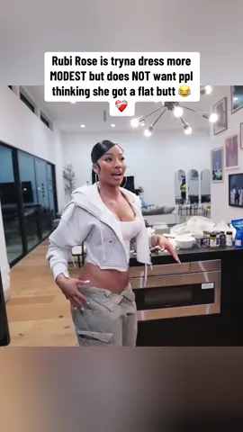 Rubi Rose is tryna dress more MODEST but does NOT want ppl thinking she was a flat butt 😂❤️‍🩹#n3on #rubirose #fyp #viral 
