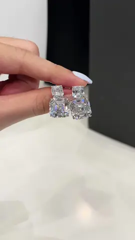 Product Name: Eco Diamonds 2-Asscher Stones Earrings Material: Eco-Diamond, 925 Sterling Silver, 8 layer Platinum Plating Color: White Carat Weight: CTW Product Code:  #yifan #yifanite #yifanjewelry #jewellery #jewelrybusiness #highjewelry #silverjewelry#jewelrycustomization #jewelryshopping #jewelrytiktok #engagement #highendjewelry #diamond #diamondjewelry