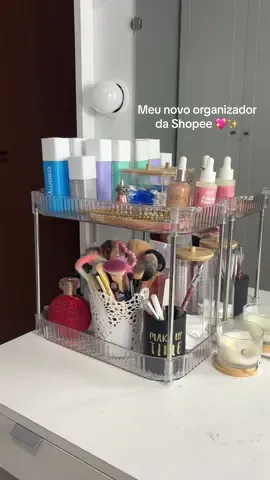 Novo organizador para a penteadeira direto lá da Shopee #penteadeira #organizadores #asmr #girlythings #fyp 