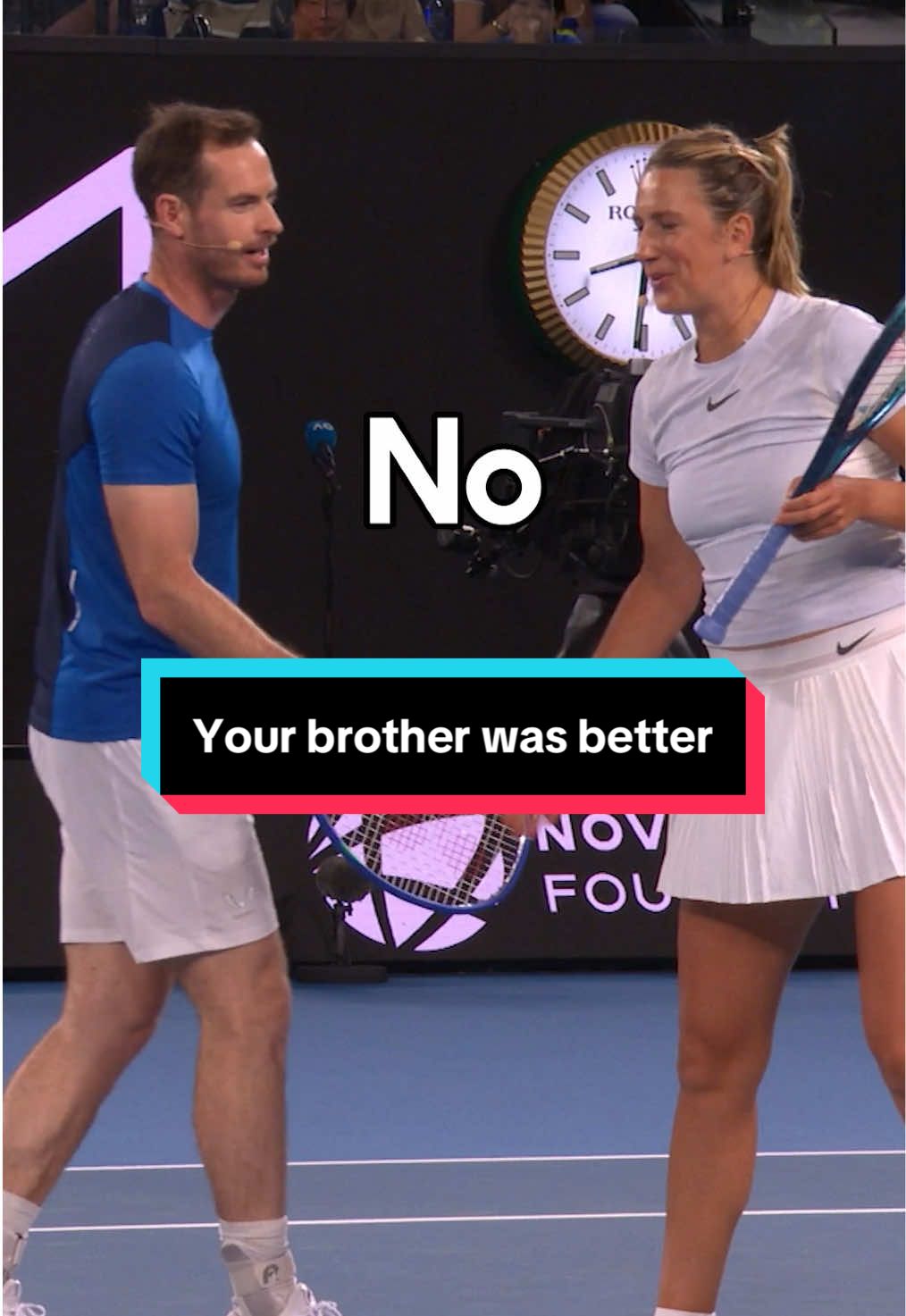 Your brother was better 😂 #murray #azarenka #djokovic  #tennis #funny 