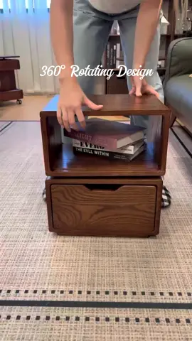 A little table, a lot of cozy 🟤📦✨#solidwood #cozyvibes #sidetable #homegoods #nightstand 