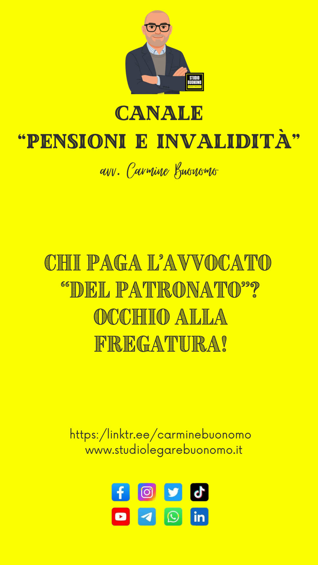 ✨ Amici, oggi parliamo di una cosa che riguarda tanti di voi che vi rivolgete ai patronati per avere aiuto con pensioni e invalidità. Il titolo dice già tutto: “CHI PAGA L’AVVOCATO ‘DEL PATRONATO’? OCCHIO ALLA FREGATURA!” ⚠️ 👉 Forse non tutti lo sanno, ma dietro certe pratiche può spuntare la parcella dell’avvocato… e indovina un po’? Non sempre alle persone è chiaro chi deve pagarla! In questo video ti spiego come funziona davvero, quali sono i rischi e soprattutto come evitare brutte sorprese 💸. 📌 Guardalo fino alla fine, perché ci sono informazioni che possono farti risparmiare soldi e grattacapi! Se ti è utile, metti un like 👍, condividilo 🔄 con chi pensi possa averne bisogno, e soprattutto lascia un commento 💬: racconta la tua esperienza, fai domande… così tutta la community di “Pensioni e Invalidità” può darti una mano. Non restare con il dubbio: meglio sapere prima come stanno le cose, piuttosto che scoprirlo a tue spese! 😉 #patronato #avvocato #inps #pensioniinvalidità #carminebuonomo 