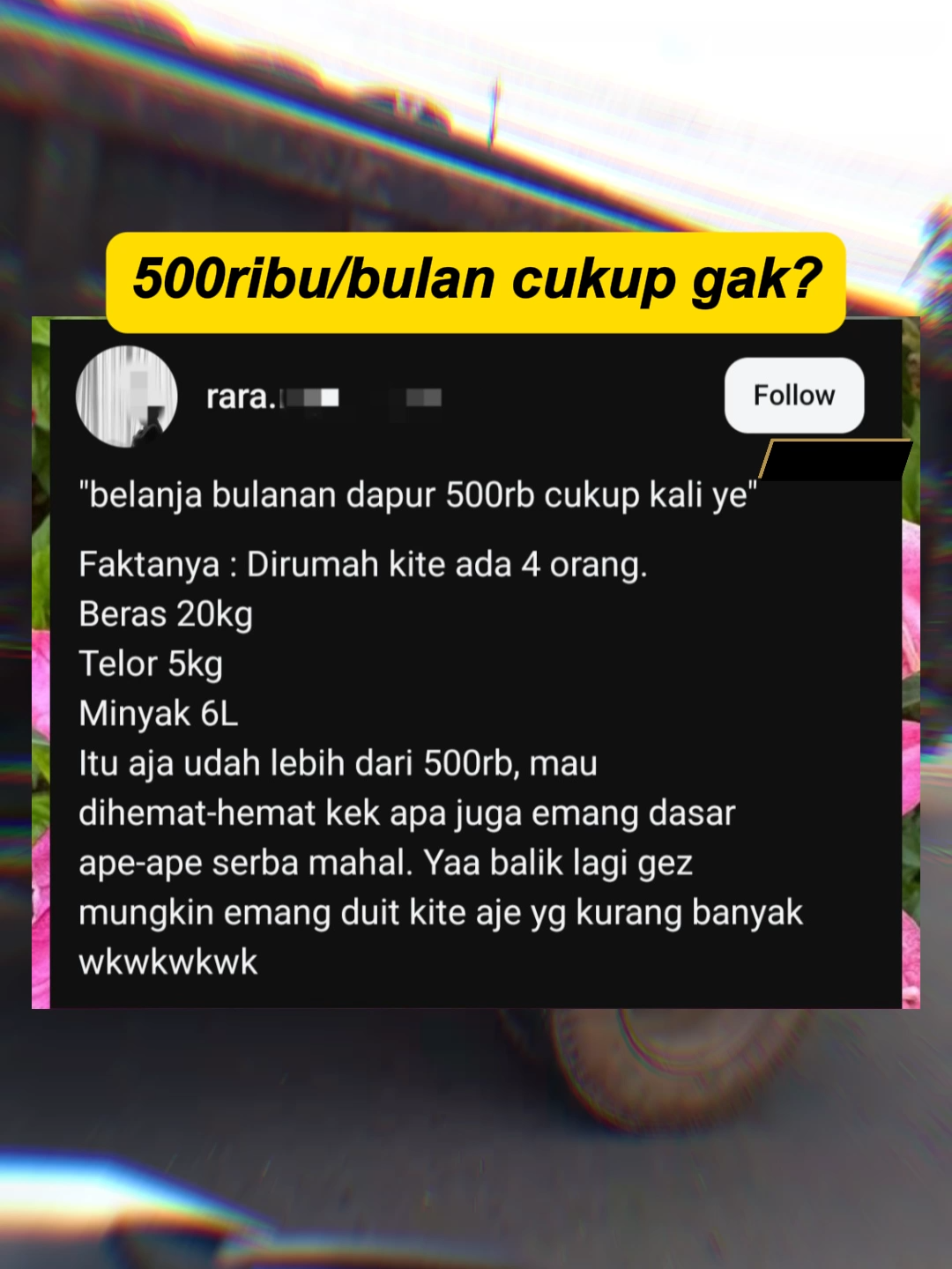 500ribubulan cukup gak