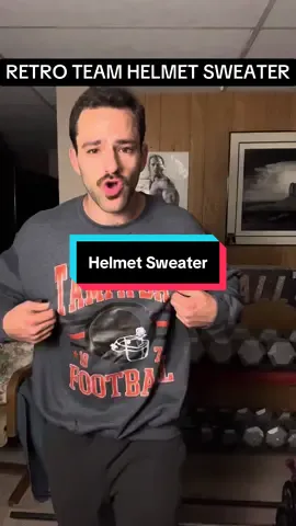 Support your football team this fall with this retro team football helmet sweater! #tiktokshop #tiktokmademebuyit #footballtiktok #football #sweaterweather 